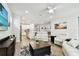 Spacious living room open to the kitchen features modern furnishings and an open floor plan at 527 Bay St, Dunedin, FL 34698