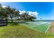 A basketball court in a grassy area with mature shade trees at 611 Destiny Dr # 509, Ruskin, FL 33570