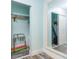 Spacious closet with ample storage, shelving, and a full-length mirror at 611 Destiny Dr # 509, Ruskin, FL 33570