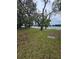 Expansive backyard with lush grass, mature trees, and serene lake views, perfect for outdoor enjoyment at 7168 E Bank Dr # 7168, Tampa, FL 33617