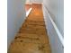 Wooden staircase leading down at 7168 E Bank Dr # 7168, Tampa, FL 33617
