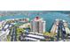 Overhead view featuring condo location with nearby tennis courts, swimming pool, and beautiful water views at 7300 Sun Island S Dr # 605, South Pasadena, FL 33707