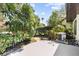 Private backyard patio area with mature trees and lush vegetation at 7633 Piping Rock Ct # 7633, New Port Richey, FL 34654