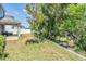 Lush backyard with a well-maintained lawn and mature trees, providing a serene and private outdoor space at 8208 Praise Dr, Tampa, FL 33625