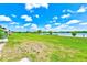 Manicured backyard with lush green grass and views of the lake at 8253 118Th Ave, Largo, FL 33773