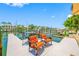 Dock featuring patio furniture and waterfront views at 903 Pinellas Bayway S # 103, Tierra Verde, FL 33715