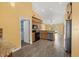 Eat-in kitchen features granite countertops, stainless steel appliances, and a lake view at 10205 Charleston Corner Rd, Tampa, FL 33635