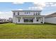 Expansive backyard featuring manicured lawn and covered patio, ideal for outdoor enjoyment and entertainment at 10320 Longmeadow Ave, Parrish, FL 34219