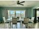 Dining room with an oversized window and a view of the canal at 12300 4Th E St, Treasure Island, FL 33706
