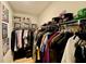 Walk-in closet with built-in shelving and clothing racks at 1398 Crescent Hoop Way, Wesley Chapel, FL 33543