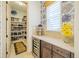 Walk-in pantry with ample shelving and a built-in wine cooler at 29118 Picana Ln, Wesley Chapel, FL 33543