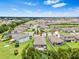 A stunning aerial view of a community showcasing lush landscaping and beautiful homes at 30801 Parrot Reef Ct, Wesley Chapel, FL 33545