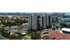 Elevated view of the exterior of the condo building and surrounding neighborhood at 400 Island Way # 1402, Clearwater Beach, FL 33767