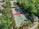 Aerial view of community basketball courts surrounded by trees and landscaping in a park-like setting at 610 Winterside Dr, Apollo Beach, FL 33572