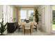 Bright dining room with modern furniture, large windows, indoor potted plants, and decor at 7541 E 116Th St, Palmetto, FL 34221