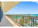 Large balcony with panoramic views of the bay, city, and lush greenery at 7600 Bayshore Dr # 1201A, Treasure Island, FL 33706