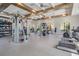 Well-equipped gym featuring modern exercise machines and plenty of natural light at 10381 Tupper Cay Dr, San Antonio, FL 33576