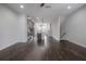 Open floor plan showcasing the kitchen, living, and dining areas with modern finishes at 1330 W Gray St # 1, Tampa, FL 33606