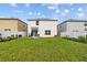 Backyard with privacy fence and a well-maintained lawn at 13686 Whiskey Daisy Dr, Dade City, FL 33525