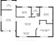 Floor plan featuring kitchen, living room, dining area, primary bedroom, two bedrooms, and two bathrooms at 1683 Pine St, Largo, FL 33774
