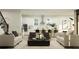 Open-concept living space blending a modern kitchen with a cozy seating area, great for entertaining and relaxation at 18154 Serene Lake Loop, Lutz, FL 33548