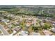 Expansive aerial view showcasing a serene neighborhood with lush landscaping and community roads at 202 Grayson Ct, Sun City Center, FL 33573