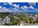 Scenic aerial view of the property with coastal access and nearby marina, with a beautiful waterfront community at 214 Scotland St, Dunedin, FL 34698