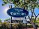 Welcome to Dunedin sign highlighting it as the Spring Training home of the Toronto Blue Jays at 214 Scotland St, Dunedin, FL 34698