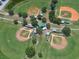 An aerial view of the ball fields at Land O' Lakes Recreation Complex at 2826 Martha Ln, Land O Lakes, FL 34639