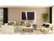 Bright living room featuring stylish decor, a modern sofa, and eye-catching artwork at 31856 Griffin Sands Ln, San Antonio, FL 33576