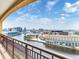 Balcony view of the water features downtown buildings and a clear, blue sky at 345 Bayshore Blvd # 1813, Tampa, FL 33606