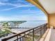 Spacious balcony offering a stunning waterfront view of a wide waterway and bridges at 345 Bayshore Blvd # 1813, Tampa, FL 33606