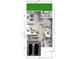 A detailed floor plan featuring the living room, kitchen, dining room, and garage with two cars at 3616 W Anderson Ave, Tampa, FL 33611