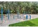 An outdoor fitness area with pull-up bars, perfect for residents to enjoy exercise in a natural, green setting at 4320 Auston Way, Palm Harbor, FL 34685