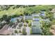 Aerial view of community amenities, showcasing pools, tennis courts, and surrounding lush greenery at 4797 Stonebriar Dr, Oldsmar, FL 34677