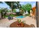 Serene backyard oasis with swimming pool, patio seating, and lush landscaping at 8315 W Elm St, Tampa, FL 33615