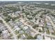 An aerial view of a quiet neighborhood with well-maintained homes, tree-lined streets, and community pools at 8521 Caitlin Ct, Hudson, FL 34667