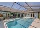 Relaxing pool and spa area surrounded by a screened enclosure, with ample outdoor seating at 8521 Caitlin Ct, Hudson, FL 34667