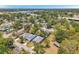 Wide aerial view of a residential area showcases houses nestled among lush greenery and trees at 8608 N Arden Ave, Tampa, FL 33604