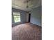 A spacious bedroom with neutral walls, carpet floors, natural light, and ceiling fan at 13157 Kings Crossing Dr, Gibsonton, FL 33534