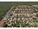 Aerial view of homes in a planned community with lush trees and landscaping at 14715 Fishhawk Preserve Dr, Lithia, FL 33547
