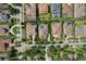 Aerial view of upscale neighborhood showcasing well-maintained lawns, private pools, and beautiful home exteriors at 14715 Fishhawk Preserve Dr, Lithia, FL 33547