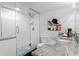 Modern bathroom with granite countertop, stylish sink, and glass-enclosed shower with tiled floor at 17920 Gulf Blvd # 1806, Redington Shores, FL 33708
