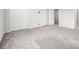 The finished basement offers ample space, neutral carpeting, and multiple closets for flexible living and storage at 31355 Amberview Bnd, Wesley Chapel, FL 33545