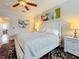 Comfortable main bedroom featuring a ceiling fan and refined furnishings at 3138 Nautical S Pl, St Petersburg, FL 33712
