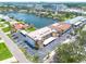 Panoramic aerial shot of a condo building with water views, boat access, and convenient parking spaces at 3789 46Th S Ave # 204, St Petersburg, FL 33711