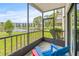 View from a screened balcony with chairs overlooking a lake and lush green lawn at 6188 80Th N St # 101, St Petersburg, FL 33709