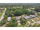 An aerial view showcasing the home's position in a neighborhood surrounded by lush greenery at 707 9Th Sw Ave, Ruskin, FL 33570