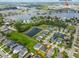 Aerial view of property showcasing proximity to Sponge Docks and neighborhood amenities at 751 Cajeput Loop, Tarpon Springs, FL 34689