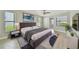 Comfortable main bedroom features a ceiling fan, a TV, and large bright windows at 1175 San Carlos Ne Ave, St Petersburg, FL 33702